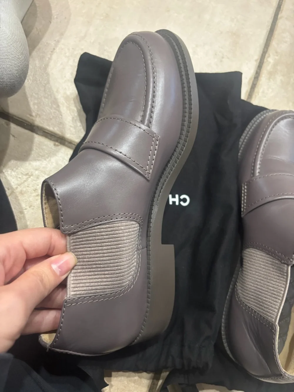 CHANEL Women's Leather Loafers with Gold Logo - Picture 9 of 15